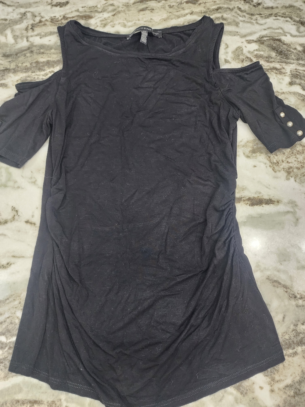 White House Black Market Black Cold-Shoulder Tee